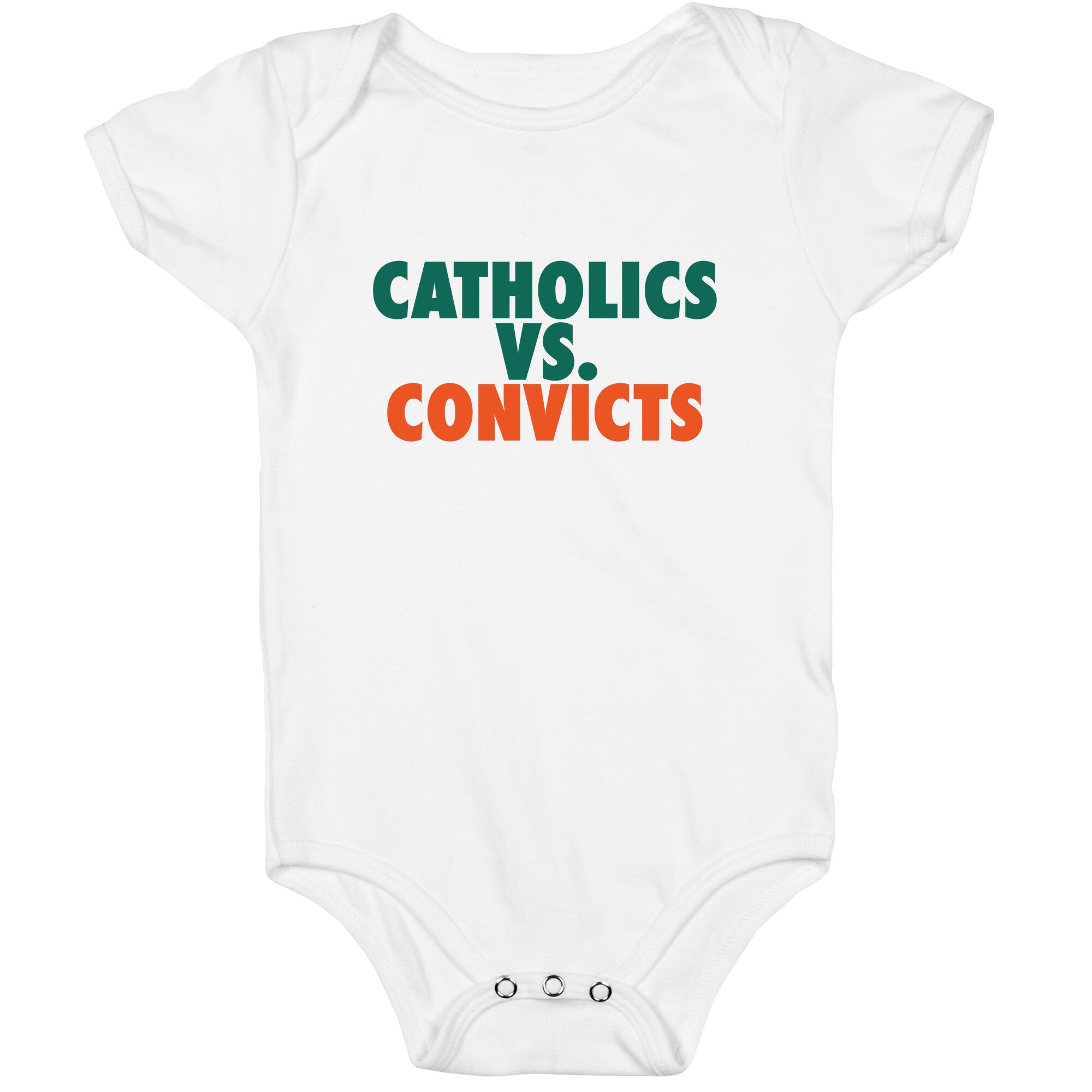 Catholics vs. Convicts Baby One-Piece